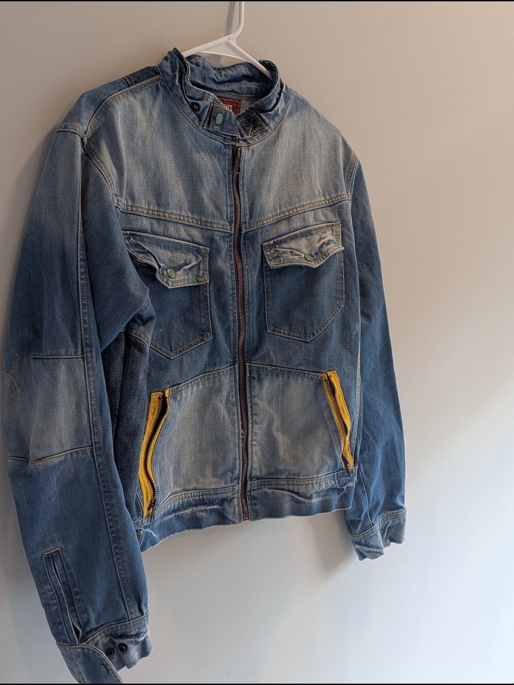 Jack & Jones Light Blue Denim Jacket with Yellow Stitching
